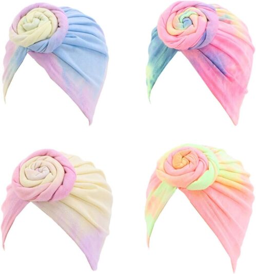 Qhome Girls India Hat Kids Turban Cap Kids Beanie Headband Toddler Tabbit Ear Hat Kids Set Head Cap Baby Hats