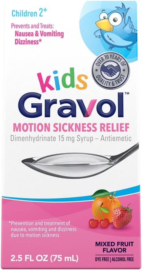 Gravol Kids Liquid for Motion Sickness Prevention and Relief, 2.5 FL OZ (75 mL)​