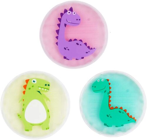 Hilph Kids Ice Packs for Boo Boos, Toddler Dinosaur Ice Pack Reusable Childrens Boo Boo Buddy Hot Cold Gel Packs for Kids Injuries, Pain Relief, Bumps & Bruises, Breastfeeding, Wisdom Teeth (3 Packs)
