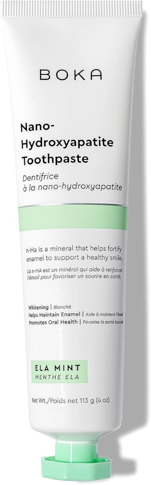 Boka Fluoride Free Toothpaste Nano Hydroxyapatite, Helps Remineralize, Appropriate for Sensitive Teeth, Whitening – for Adult, Kids Oral Care – Ela Mint Flavor, 4 Fl Oz 1Pk US Manufactured