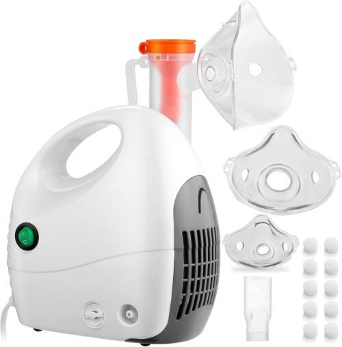 Nebulizer Compressor Adjustable Amount for Adults and Kids, Compressor Nebulizer with 1 Set of Kits for Breathing Problems Effectively
