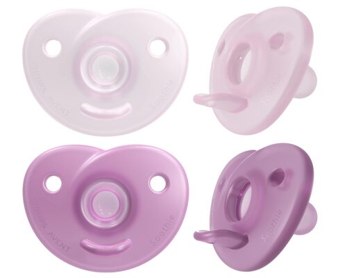 Philips AVENT Soothie Heart Pacifier, 0-3 Months, Pink/Light Pink, 4 Pack, ‎SCF099/42