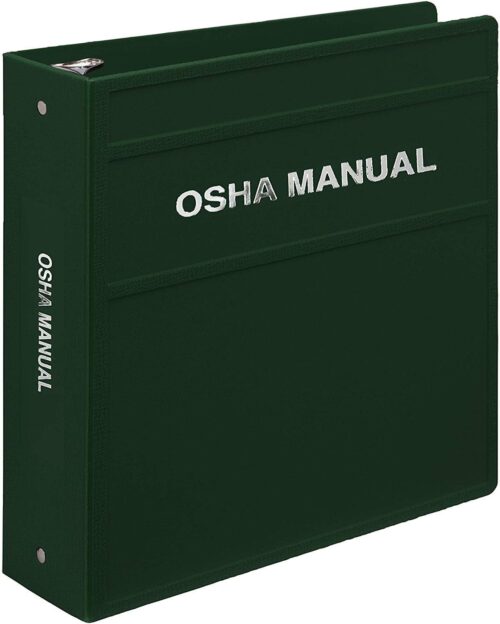 Carstens 3-Inch Heavy Duty 3-Ring Binder for OSHA Manuals – Side Opening, Forest Green
