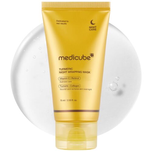 medicube Turmeric Overnight Wrapping Peel Off Mask – Nourishes dull, uneven skin with hydrolyzed collagen for glowing skin and improved elasticity. Korean skincare, 2.53 fl. oz.