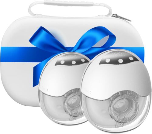 Breast Pump Hands Free Wearable Portable Electric Breast Pump with 4 Modes & 12 Levels, Rechargeable & Smart Display Double Breastfeeding Pump, 24/21/19mm Flange, 2 Pack