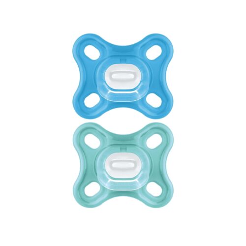 MAM Comfort Baby Pacifier, 100% Lightweight Silicone, Sterilizer Case, 0-3 Months (Pack of 2)