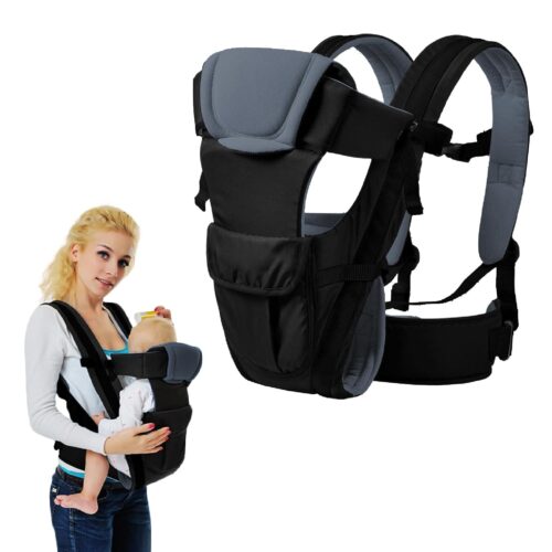 Infant Baby Carrier, All-in-1 Baby Carrier Wraps Hands-Free Parenting Kangaroo Front Baby Sling Back Ergonomic Hip Carrier Detachable Holder Newborn to Toddler Gifts Essential 6-44 lbs (Black)