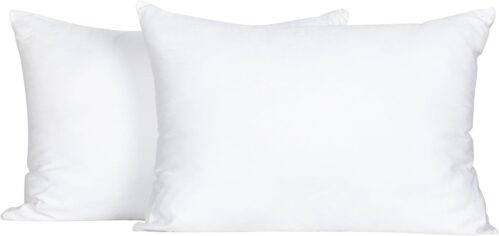 FLXXIE 2 Pack Small Cotton Down Alternative Pillows, Super Soft and Breathable Small Pillows for Sleeping, Travel, 13×18 Inches