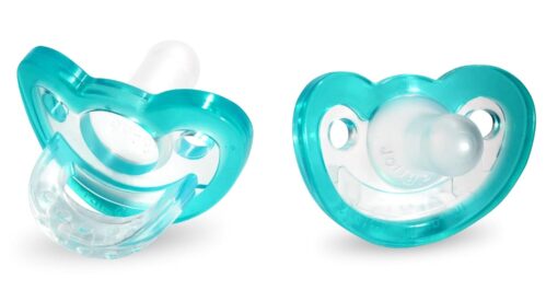 RaZbaby Jollypop Pacifier for Newborns & Up, USA Made, Natural Shaped Orthodontic Binky, Lovingly Shared in NICUs & Hospitals Worldwide, Medical-Grade 100% BPA-Free – 0-3 Months, 2 Pack – Teal