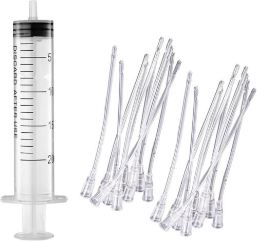 Baby Bird Feeding Syringe Set, Pet Parrot Milk Feeding Syringe with Tubes, Parrot Feeding Syringe Measuring Syringe Tools for Feeding Pets Scientific Industrial Labs (20ml)