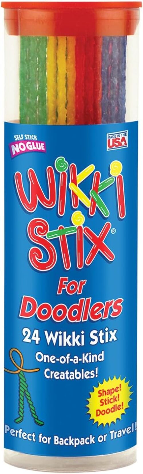 Wikki Stix for Doodlers – Kid’s Travel Essential: Portable Creativity On-The-Go! Pack of 24 Wikki Stix in Neon and Primary Colors. Made in USA ! 3 & Up.