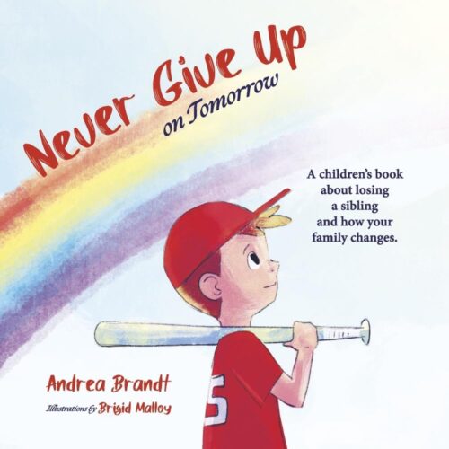 Never Give Up on Tomorrow: A children’s book about losing a sibling and how your family changes.
