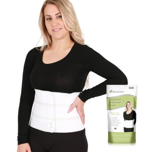 Postpartum & Post Surgery Abdominal Binder. Support Recovery after C-Section, Natural Birth, Hysterectomy, Hernia. 3 Panel design, Size S/M (30″ to 45″).