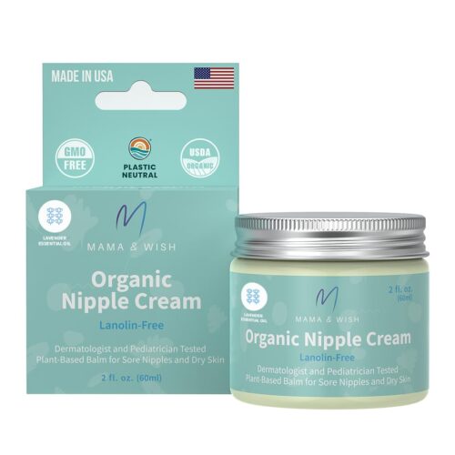 USDA Organic Nipple Cream Safe for Breastfeeding – Breastfeeding Nipple Balm | Lanolin-free, Breastfeeding Essentials Safe for Nursing, Non-GMO Scented (2 oz 1 Pack)