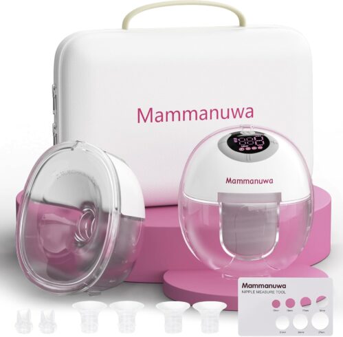 Electric Breast Pump – Lightweight, Portable, & Hands-Free with Baby Mouth Technology – BPA-Free, 4 Modes, 9 Levels – Elevate Your Breastfeeding Style with Mammanuwa S32 (White)