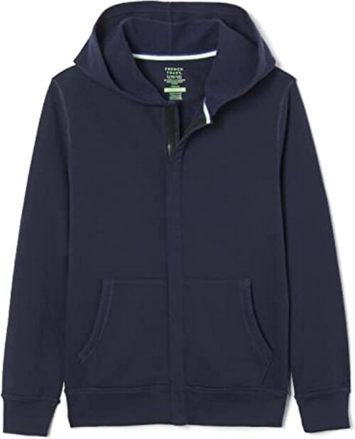 French Toast Kids’ Adaptive Long Sleeve Fleece Hoodie with Flat Seams and Hidden Hook and Loop Closure