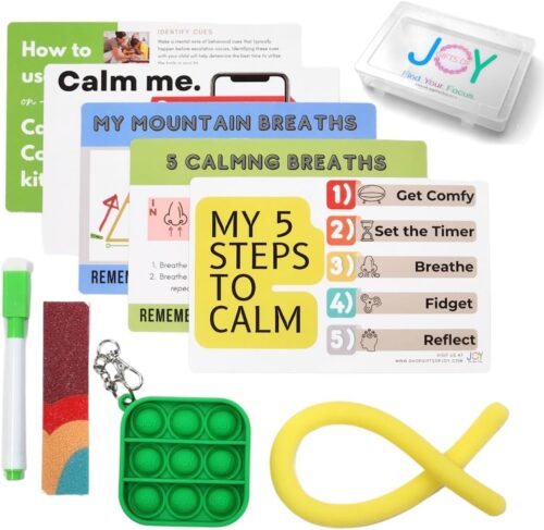 On-The-Go Calm Down Corner Classroom kit, Feelings Poster, Emotion Puzzle, Social-Emotional Posters, Dry Erase Board Social-Emotional Sensory Fidget Toolbox (On-The-go Kit))