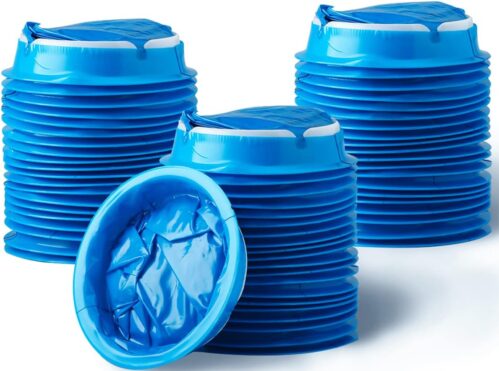 Valchoose 60 Pack Barf Bags Disposable, Portable Puke Bags, 1000ml High Density Vomit Bags, Leak Resistant Perfect for Morning Sickness, Kids, Pregnant Women, Taxis Drivers, Car Motion Sickness