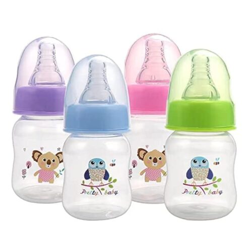 4-Pack Anti-Colic Baby Bottles for Newborns, 2oz (60ml) | BPA-Free, Breastfeeding Transition, Vented for Gas & Colic Relief | Ideal for Baby Registry