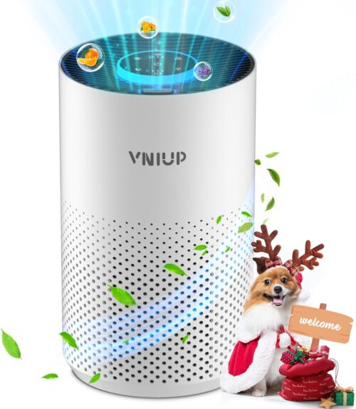 Air Purifiers for Home Bedroom up to 800 ft², VNIUP H14 True HEPA Air Filter Cleaner for Bedroom with Fragrance Function, with Sleep Mode& Light Mode Air Cleaner for Pet Dander Odor Dust Smoke