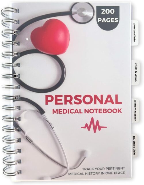 Personal Medical Journal | Log Office Visits, Track Medical Expenses, Chronic Conditions and More | A4 Notepad 200 Pages for Keeping Track of Medical History