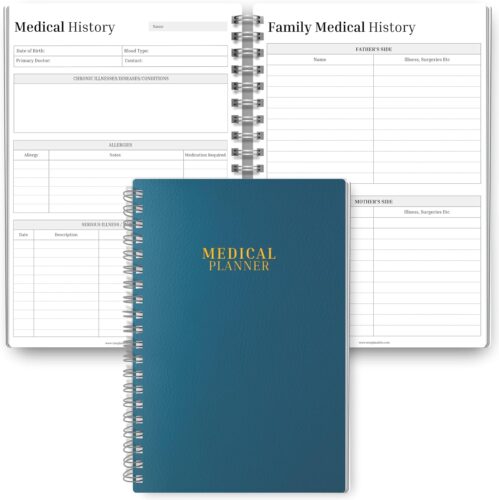 Comprehensive Medical Planner Logbook | Prescription Log Journal | Self Care Medical Journal | Track Symptoms, Medications, & Doctor Notes | Premium 120gsm Paper | Holistic Health Planner | A5 Teal