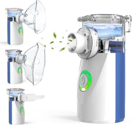 Nebulizer, Nebulizer for Adults & Kids, Portable Nebulizer with 2 Masks & Mouthpiece, Quiet Working, 3 Adjustable Mode, Rechargeable Nebulizer Machine for Travel & Home Use
