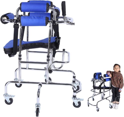 Disabled Walking Aids – Foldable Design Walker for Child, Adjustable Height Width Medical Walker, Comfortable Foam Armrest Mobility Rollator, Suitable for All Children Between 35in-51in