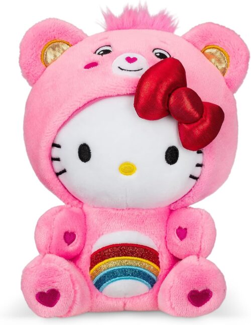 Care Bears Hello Kitty Dressed As Cheer Bear 8″ Fun-Size Plush – Soft, Huggable Bestie! – Good for Girls and Boys, Employees, Collectors, Ages 4+