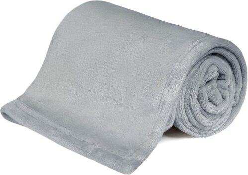 KMUSET Kids Blanket for Boys Girls 30×40 inches, Soft Cozy Fuzzy Swaddle Throw Blanket, Small Fleece Blanket for Crib Stroller, Grey