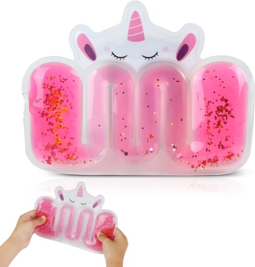 Squishy Sensory Toys for Kids, Fidget Maze Toy Sensory Tube Filled with Colorful Goo, Sensory Calming Toys for Boys Girls with Autism, ADHD, Suitable for Classroom Prizes, Gifts, Pink