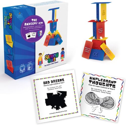 StrongSuit Anxiety Kit: Anxiety Relief Items for Kids, Coping Skills Game, and Workbook | Comprehensive Therapy Games Bundle for Therapists, Counselors, Teachers, and Parents
