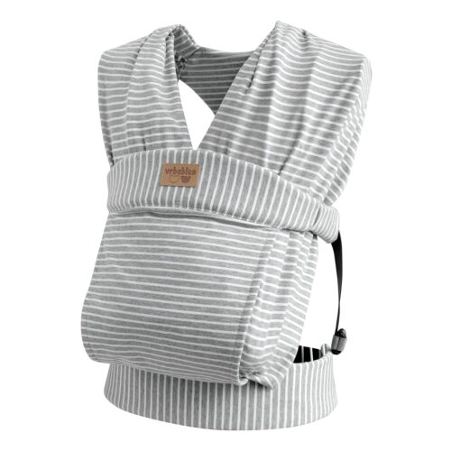 Baby Wraps Carrier Newborn to Toddler, Kangaroo Baby Easy Wearing Wrap, Adjustable Soft Baby Holder Front Chest Sling Carriers Perfect Baby Infant Essentials Gifts (Striped Grey, Cotton)