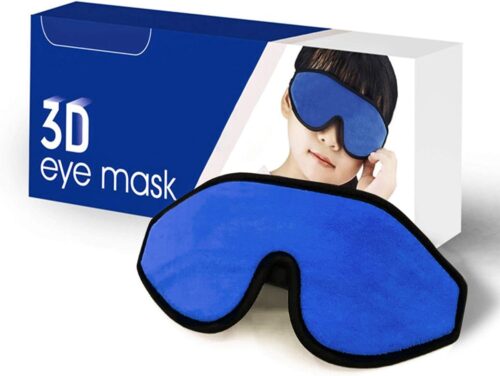 Sleep Mask for Kids with Blockout Light – Memory Foam 3D Contoured Eye Mask – Eye Cover & Travel Sleep Mask, Blindfolds for Kids, Girls, Boys (Dark Blue)