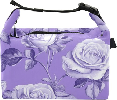 Wudan Nature Rose Purple Girls Insulated Lunch Box Eco-friendly Family Lunch Bag Pack for Hospital Medical Staff
