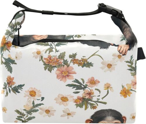 Aesthetic Chimpanzee White Lunch Box for Girls Reusable Boy Insulated Lunch Boxes for Hospital Medical Staff