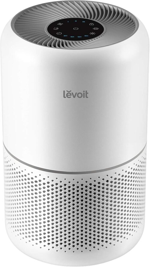 LEVOIT Air Purifier for Home Allergies Pets Hair in Bedroom, Covers Up to 1095 ft² by 56W High Torque Motor, 3-in-1 Filter with HEPA Sleep Mode, Remove Dust Smoke Pollutants Odor, Core300-P, White