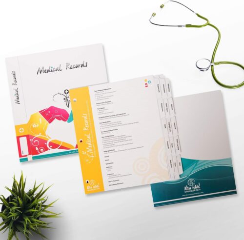 Ahh Hah! Organizer Kit for Medical Records – Professionally Printed Tabs for USE in a Three Ring Binder
