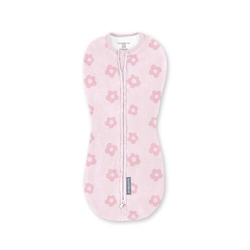 SwaddleMe by Ingenuity Compression Swaddle Pod, Two-Way Zipper for Easy Changes, Improves Sleep & Calms Startle Reflex, 0-2 Months, 1-Pack – Flower Confetti