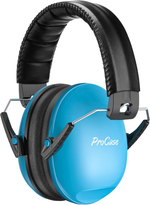 ProCase Noise Cancelling Headphones for Kids Toddler, SNR 27dB Noise Reduction Ear Muffs, Kids Ear Protection for Fireworks Autism, Sensory Headphones for Autistic Kids -Blue