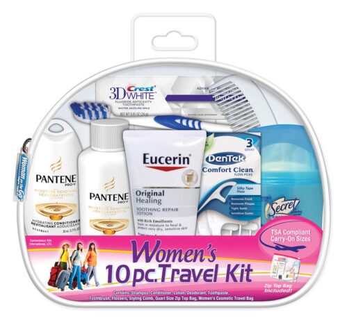 Convenience Kits Women’s Deluxe 10 PC Travel Kit (Pack of 6), Featuring Pantene Hair Products