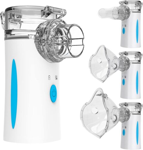 Portable Nebulizer – Nebulizers, Rechargeable Nebulizer Machine for Adults and Kids, Ultrasonic Nebulizer with Two Modes & Self-Cleaning Function for Breathing Problems, FSA and HSA Eligible