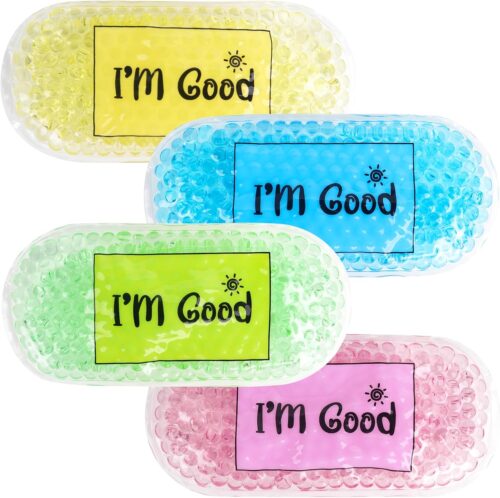 Hilph Kids Ice Packs for Boo Boos, Reusable Toddler Ice Packs for Kids Injuries, Colorful Gel Beads Ice Packs Hot Cold Compress for Children’s Pain Relief, Bump, Bruise, First Aid, 4 Pack