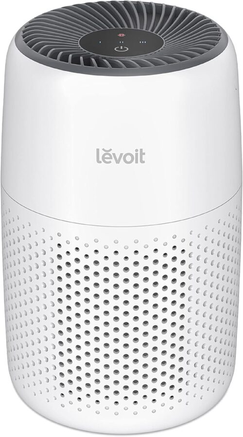 LEVOIT Air Purifiers for Bedroom Home, 3-in-1 Filter Cleaner with Fragrance Sponge for Better Sleep, Filters Smoke, Allergies, Pet Dander, Odor, Dust, Office, Desktop, Portable, Core Mini-P, White
