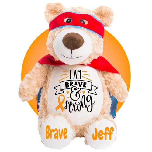 Best Gifts for Chemo Patients – Personalized 17″ Teddy Bear – Choose Your Ribbon Color – Leukemia Gifts – Chemo Care Package – Cancer Care Package – Kids Cancer Gifts – Best Gifts for Cancer Patients