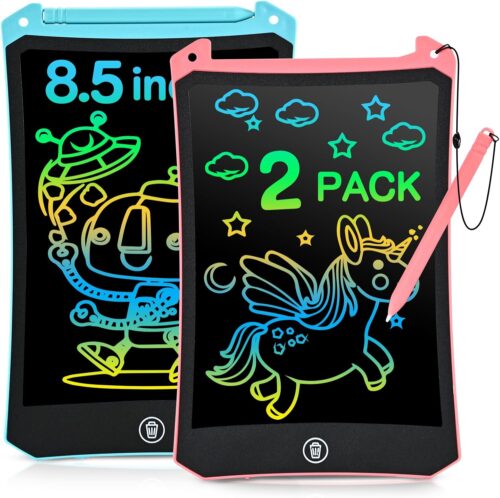 LCD Writing Tablet, 2 Pack Toddler Kids Toys, 8.5 Inch Coloring Books Drawing Pad, Travel Essentials Easter Basket Stuffers for Teens Kids, Toys Birthday Gifts for Girls Boys Age 3-8