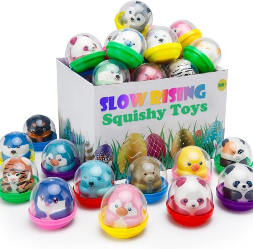 30 Packs Party Favors Slow Rising Stress Relief Squishies for Kids, Birthday Goodie Bag Stuffers Treasure Box Toys, Kids Classroom Prizes,Claw Machine Toys,Mini Animal Toys
