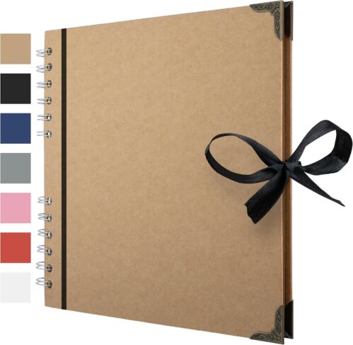 Bstorify Scrapbook Album 60 Pages (8 x 8 Inch) Brown Thick 200gsm Kraft Paper, Photo Album Scrapbook, Memory Book – Ideal for Your Scrapbooking Albums Art & Craft Projects