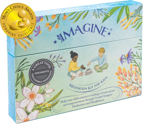 Imagine Meditation Kit for Kids – Award-Winning Mindfulness kit of XL Cards with Calming Guided Meditations for Empowerment, Focus and Relaxation. Great for Parents, Teachers and Therapists.