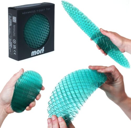 Morf Fidget Worm Toy – Desk Fidgets for Adults – Quiet Morf Worm Fidget Toy Sensory Toys – Fun and Interactive Morf Fidget Toy for Kids – USA Patent Pending Morf Figgy Toys (Blue, Big)